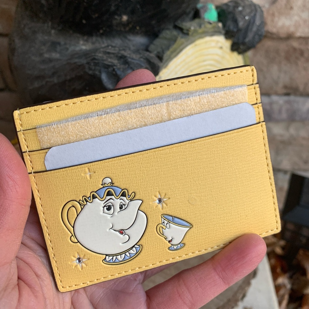 Authentic KATE SPADE Saffiano leather TEACUP DISNEY card holder